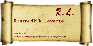 Rusznyák Levente névjegykártya